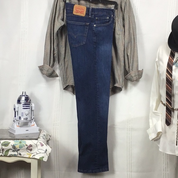 🐎 LEVI’S 505 Men’s Regular Stretch Straight Leg Blue Zip Front 5 Pocket - Picture 9 of 9